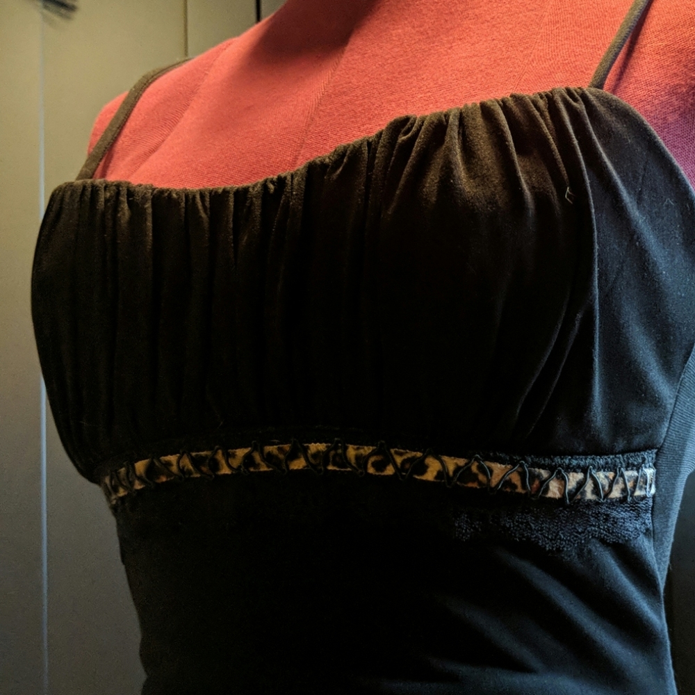 Ruby Rox Swing Style Dress With Cheetah & Lace - Picture 4 of 7
